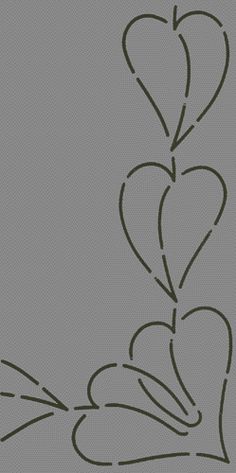 a drawing of three hearts on a gray background