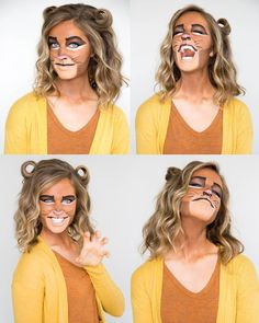 Simba Makeup, Halloween Makeup Disney, Makeup Ideas Halloween, Disney Makeup Bag, Lion Makeup, Maquillage Halloween Simple, Lion Halloween, Lion King Costume, Halloween Make-up Looks