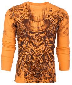 Xtreme Couture AFFLICTION Mens THERMAL T-Shirt OFFERING Tattoo Biker M-3XL $58 c #Affliction #GraphicTee Sweet Shirts, Sinful Clothing, Affliction Clothing, Skeleton Crew, Sick Clothes, Xtreme Couture, Skull Clothing, Mens Thermals