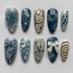 Aesthetic Press On Nails, Art Deco Nails, Wow Nails, Cute Simple Nails, Nail Jewelry