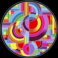 a colorful circle with many different colored circles