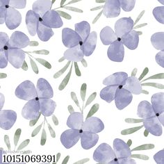 watercolor purple flowers on white background