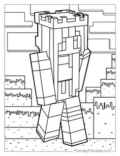 an image of a minecraft coloring page