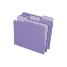 purple file folders stacked on top of each other