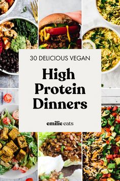 high protein dinners with the title overlay