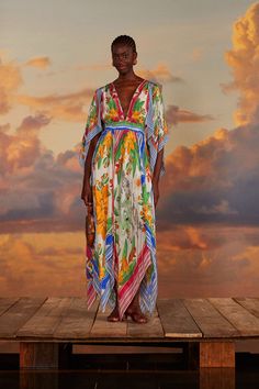 Off-White Tropical Destination Kimono Sleeve Midi Dress Summer Haze, Rio Brazil, Geometric Prints, Tropical Destinations, Belt Style, Kimono Sleeves, Printed Dresses, Midi Dress With Sleeves, Sleeve Midi Dress