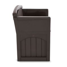 This Suncast 31 Gallon Patio Seat is a bench seat with a large storage area underneath to store all your outdoor or deck items like yard games, bug spray, or gardening tools. The package includes 2 outdoor benches so you can store more essentials and seat more guests! The resin construction is sturdy and weatherproof, keeping out heat, cold, and all forms of water. The lid snaps shut, so all your items will stay safe and dry. The bench seat has a back and armrests and can support 2 children or an adult up to 250 pounds. Its java color blends in with your other patio furniture. A convenient storage space for your outdoor items and a handy extra seat, the Suncast 31 Gallon Patio Seat is a great addition to any deck. Bench Chair, Bench Seats, Patio Bench, Yard Games, Outdoor Essentials, Stylish Storage Solutions, Chair Bench, Gardening Tools, Patio Seating