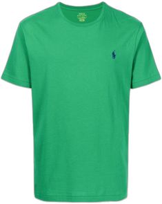 Classic Green Top With Embroidered Logo, Casual Green T-shirt With Embroidered Logo, Casual Green Tops With Embroidered Logo, Basic Green T-shirt With Logo Print, Green Cotton Tops With Embroidered Logo, Green Cotton Top With Embroidered Logo, Classic Green Short Sleeve Top, Polo Ralph, Polo Ralph Lauren