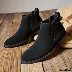 Olivia Mark - Premium Genuine Leather High Top Martin Boots, Suede Upper, Matte Finish, Chelsea Boots Chelsea Boots Style, Boots With Fur, Boot Design, Mens Rain Boots, High Top Boots, Mens Canvas Shoes, Suede Chelsea Boots, Mens Snow Boots, Boots Suede