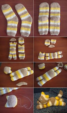 the steps to make a stuffed animal made out of socks