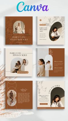 an image of a set of brochures with the words canva on it