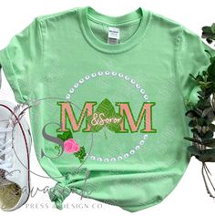 My mom is my Soror, AKA, unisex Tshirt Gildan, pink &Green, Sorority gifts, D9, gifts for her, para, gifts, j15, AKAVERSARY, Mothers Day  Pretty Black and Educated Pink and Green, Soror gifts, Sister gifts, D9, gifts for her, para, gifts, j15 gifts, AKAVERSARY, J15, sisterhood 2022, Sorority, Spring 22 Aka Mothers Day, Personalized Pink Top As Gift, Personalized T-shirt For Spring Gift, Personalized Pink T-shirt As A Gift, Green T-shirt With Letter Print For Mother's Day, Personalized Pink T-shirt For Gift, Personalized Pink T-shirt For Gifts, Moms Day Sorority Shirt, Mother's Day Green T-shirt With Letter Print