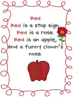 a red sign with an apple and a funny clown's nose in the center