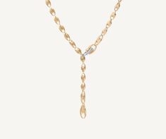 LUCIA 18K Yellow Gold Small Link Lariat With Diamond Clasp CB2443_B_YW_Q6 Lariat Necklace, Hand Engraving, Brilliant Cut Diamond, Gold Diamond, Diamonds, Yellow Gold, Chain, Yellow, Gold