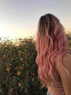 Light Pink Hair Brown Roots, Pink Hair Summer, Bronde Balayage With Pink, Pink Hair Balayage Brown, Pink Balyage Long Hair Brunettes, Dark Blonde And Pink Hair, Ombré Pink Hair, Pink Hair Inspo Aesthetic, Pastel Pink Hair Dark Roots