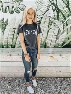 Womens School Outfits, Vsco Outfits School, School Outfits For Teen Girls Highschool, Highschool Outfits Freshman, Casual Jeans Outfit Summer, Vsco Outfits, Hot Summer Outfits, Teenage Outfits