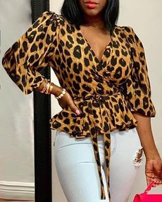 Grey Street, African Print Tops, Fancy Tops, African Fashion Modern, Fashion Tops Blouse, Classy Dress Outfits, African Print Fashion Dresses, Leopard Print Top, Latest African Fashion Dresses