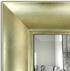 Hugo Rectangle Decorative Scoop Framed Wall Mirror Light Gold Finish - West Frames Gold Mirror Wall, Framed Wall Mirror, Mirror Hangers, Contemporary Bathroom Vanity, Mirror Light, Wood Wall Mirror, Framed Mirror, Framed Mirror Wall, Beveled Mirror