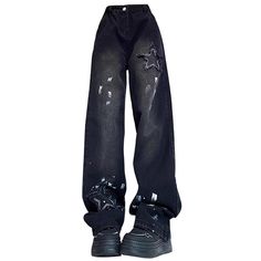 Downtown Girl Black Star Jeans - Boogzel Clothing Paint Splatter Outfit, Leg Aesthetic, Space Jeans, Retro Summer Outfits, Aesthetic Jeans, Unique Jeans, Baby Tees Y2k, Jean Vintage, Y2k Baby Tee