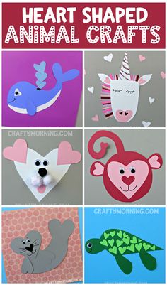 the four different animal crafts for kids to make