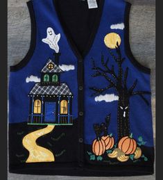 Gay Halloween Costumes, Cat Pumpkins, Halloween Vest, Cool Jumpers, Sweatshirt Makeover, Primitive Halloween