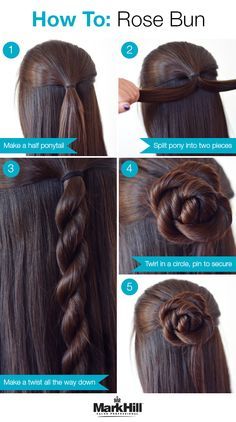 Upgrade your half-pony with this rose bun how-to. Rose Bun, Hair Bun Tutorial, Fishtail Braid, Hairstyles Men, Easy Hairstyles For Long Hair, About Hair, Hair Designs, A Rose