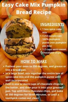 pumpkin bread recipe with instructions to make it in the microwave or on the counter top