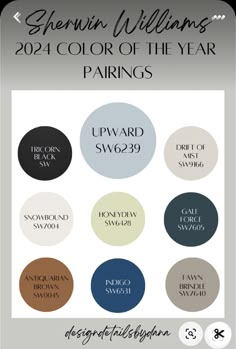 the color scheme for sherylin williams's new paint collection, which is available in