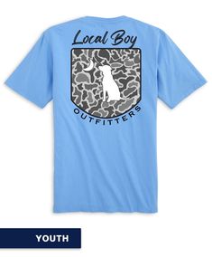 Youth tee features a front printed pocket with Local Boy Logo. Country Boy Outfits, Palmetto Moon, Old Row, Moon Logo, Western Wear Outfits, Boy Fits, Washed Denim, Kids Branding, Country Outfits