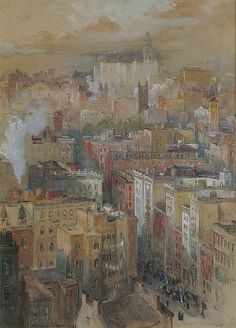 Colin Campbell Cooper (American, 1856). View of New York City. The Metropolitan Museum of Art, New York. Gift of Margaret and Raymond J. Horowitz, 1983 (1983.531) Paintings Monet, View Of New York City, Michael Angelo, Monet Paintings, Camille Pissarro, Pierre Auguste Renoir, Edgar Degas, Impressionist Paintings, Wassily Kandinsky