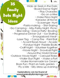 the family date night ideas list