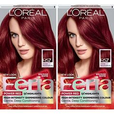 With L'Oreal Paris feria, what you see is the shimmer. Multi-faceted shimmering color with 3x highlights delivers intensified brilliant results. Inspired by fashion, feria offers a twist on the traditional and gives edgy hair colors from bright red, platinum blonde, rose gold, and metallic brown, to blue-black hair color, these hair dye kits will transform your hair. Feria's prismatic color spectrum is custom-blended by L'Oreal Paris master colorists for bold, head-turning shades, with no appoin Auburn Hair Dye, Feria Hair Color, Medium Auburn Hair, Deep Black Hair, Blue Black Hair Color, Edgy Hair Color, Types Of Hair Color, Covering Gray Hair, Light Blonde Hair