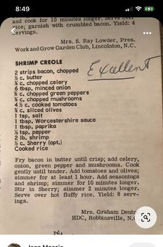 an old recipe book with instructions to make it easier for someone to read the recipe