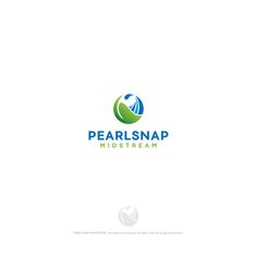 the logo for pearlsnap midsttream is shown in blue, green and white