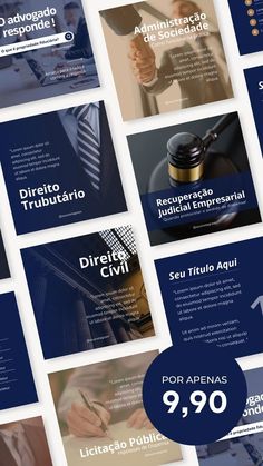 a collage of images showing different types of law related items in spanish and english