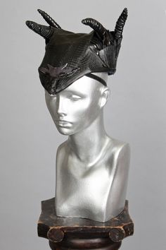 td {border: 1px solid #ccc;}br {mso-data-placement:same-cell;} This is a one of a kind piece of wearable art made for the Five and Diamond Eighth Annual Headgear Art Show and shown on June 12, 2020. Ceremonial headdress for Orm courtesans. Designed by Xenolux One of a kind Unisex MATERIALS USED Cow leather, salmon leather, full monocled cobra skin, stingray leather. WEARING INSTRUCTIONS Strap goes behind the head at the base of the skull. All headgear sales are final. Due to the unique nature of Unique Black Adjustable Costume Hats And Headpieces, Unique Adjustable Black Costume Hats And Headpieces, Cow Head, Unique Nature, Stingray, Art Show, Headdress, Cow Leather, Wearable Art