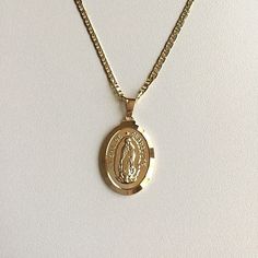 "18K GOLD FILLED GUADALUPE NECKLACE 20\" LONG...FOR GOOD LUCK ,PROSPERITY AND PROTECTION. PENDANT : Height 32 mm x Width 18 mm 18K GOLD FILLED CADENA DE GUADALUPE 20\" LARGO ..PARA PROSPERIDAD, BUENA SUERTE Y PROTECCION. DIJE: 32 mm X 18 mm" Guadalupe Necklace, Protection Pendant, Claw Necklace, For Good Luck, Pompano Beach, Evil Eye Pendant, Chains Necklace, Good Luck, Necklace Lengths