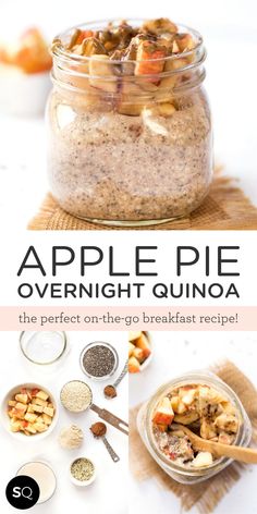 an apple pie overnight quinoa recipe in a jar