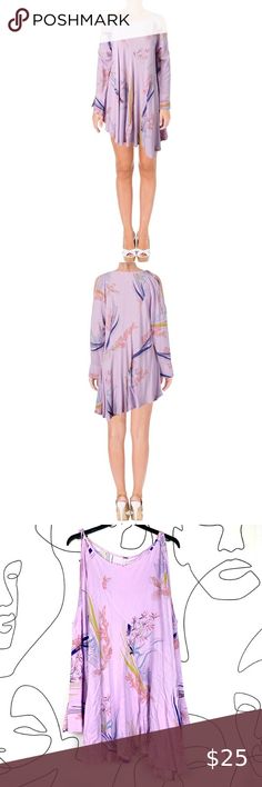 Free People Clear Skies Lilac Purple Cold Shoulder Asymmetrical Tunic Dress Clear Sky, Lilac Purple, Tunic Dress, Cold Shoulder, Lilac