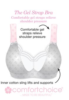 <div>A beautiful bra that's also comfortable with wide adjustable gel straps, picot trim, dot texture, and a back-hook. Wide gel-padded adjustable strapsSide</div> Leisure Bra, Posture Bra, Stylish Plus Size Clothing, Strap Bra, Platinum Credit Card, Lounge Bra, Dot Texture, Printed Bras, Minimiser Bra