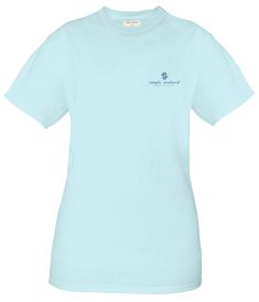 Ice blue short sleeve shirt with the phrase 'Stand out from the flock' and a group of flamingos on a truck, one with a yellow flower. Simply Southern logo below and on left chest. Pre-shrunk and ring-spun 100% cotton. Unisex sizing. Southern Logo, Simply Southern Shorts, Blue Short Sleeve Shirt, Farm Tees, Simply Southern Tees, Southern Women, Everyday Handbag, A Truck, Screen Printing Designs