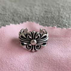 Adjustable Size And Has Few Scratches Chrome Hearts Rings, Chrome Hearts Ring, Floral Ring, Ring Color, Mens Accessories Jewelry, Chrome Hearts, Floral Rings, Mens Accessories, Ring