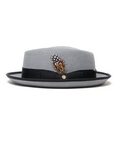 SG Braxton Porkpie - Grey + Black - Southern Gents Different Hat Styles, Black Antlers, Mens Dress Hats, Trilby Fedora, Popular Hats, Pork Pie Hat, Mens Hats Fashion, Different Hats, Pork Pie