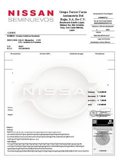 an image of a document with the words nissan on it