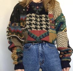 Vintage Knit Sweater, Vogue Knitting, Mode Boho, Garter Stitch, Sweaters Online, 가을 패션, Mode Vintage, Vintage Knitting, Mode Inspiration