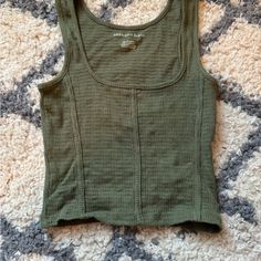 Nwot Not Worn Green American Eagle Fitted Khaki Tank Top Casual, Fitted Casual Khaki Tank Top, Green Tank Top, Green Tank, Wear Green, American Eagle Outfitters, American Eagle, Tank Top, Womens Tops