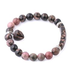 Rhodonite is a stone of compassion, an emotional balancer that clears away emotional wounds and scars from the past, and that nurtures love. This beautiful bracelet is an extremely powerful spiritual object which will bring you, and your loved ones, peace, and unity. The bracelet is designed to balance the body's energy and gives the wearer a feeling of inner peace. The bracelet is extremely durable and will last for years. It is a great piece of jewelry that will never go out of style. Product Gemstone Bangles, Healing Beads, Stone Bangles, Heart Healing, Rome Antique, Healing Heart, Stone Bangle, Beads Bracelets, Bangles Bracelets