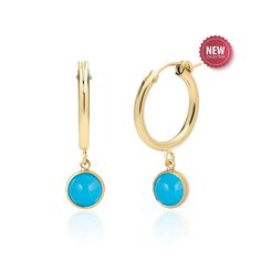 Our Sleeping Beauty Turquoise Earrings are a prized additional to any jewelry collection. The striking robin's egg blue color of the gems is uniform and free from matrix or veining. Choice of 14K gold filled or sterling silver hoops. A cherished December birthstone or 11th Anniversary jewelry gift. PRODUCT INFORMATION -  METAL: 14K Gold Filled or Sterling Silver -  EARRING DIMENSIONS: Length -  1.1 Inch / 28mm, Width - 0.73 Inch / 18.5mm, Drop Length - 1.1 Inch / 28mm -  EARRING CLOSIRE: Latch B Turquoise Sterling Silver Huggie Jewelry, Turquoise Hoop Gemstone Jewelry, Turquoise Gemstone Hoop Jewelry, Turquoise Gemstone Hoop Earrings, Turquoise Round Hallmarked Earrings, Elegant Turquoise Huggie Earrings Gift, Fine Jewelry Bezel Set Hoop Earrings As Gift, Turquoise Hoop Huggie Earrings As Gift, Turquoise Round Huggie Earrings For Gift