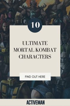 an image of the cover for ultimate kombat characters, with text overlaying it