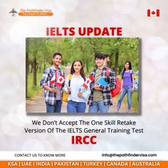 an advertisement for ielts update with two young people in plaid shirts and backpacks